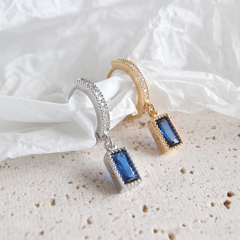 Blue CZ Dangling Earrings (Single Piece)